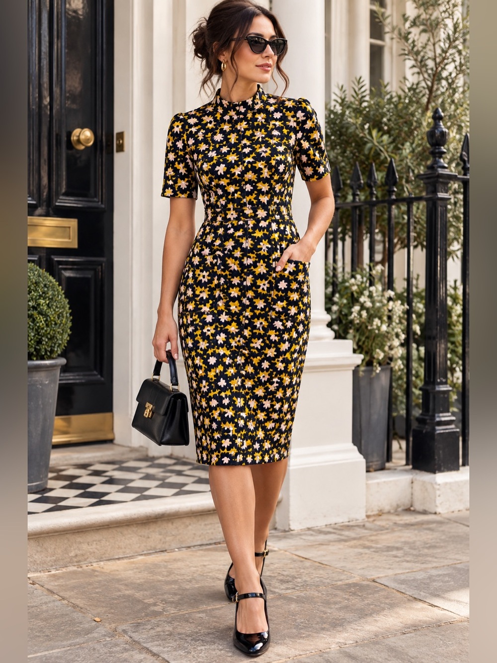 Boden • Tuscan Sun Bloom Louise Fitted Floral Dress 10R